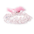 8-10mm Rose Quartz Top Drilled Faceted Coins 8 inch 47 Beads - Beadsofcambay.com