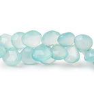 8-10mm Seafoam Blue Chalcedony Faceted Heart Beads 7.5 inch 52 pieces - Beadsofcambay.com