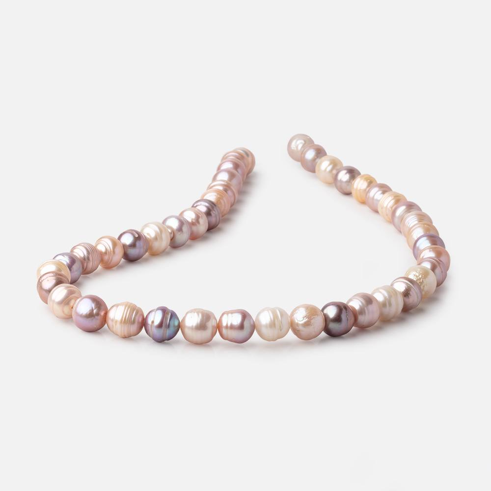 8-10mm Tri Color Ringed Baroque Freshwater Pearls 15.5 inch 40 Beads