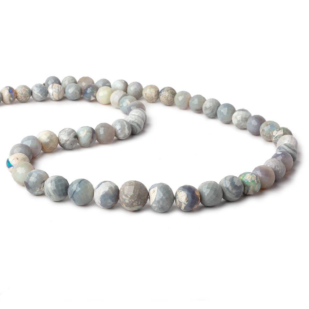 8-11.5mm Australian Opal Beads Faceted Rounds 18 inch 53 pieces - Beadsofcambay.com