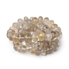 8-11.5mm Rutilated Quartz Faceted Rondelle Beads 16 inch 65 pieces AA - Beadsofcambay.com