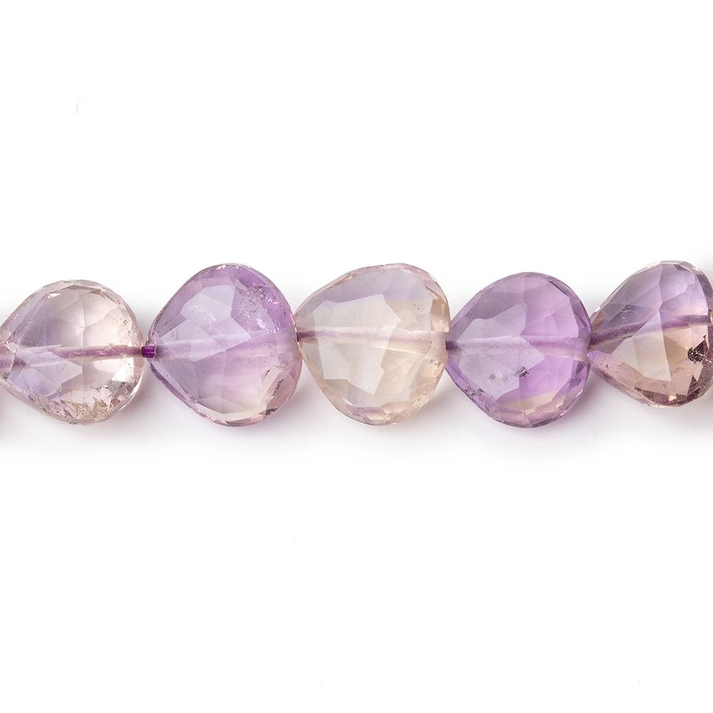 8-11mm Ametrine Straight Drill Faceted Hearts 13 inch 42 Beads - Beadsofcambay.com
