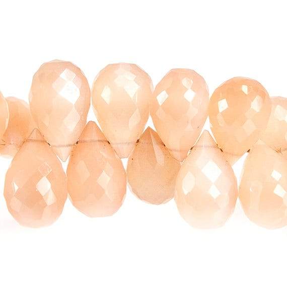 8 - 11mm Angel Skin Moonstone Faceted Tear Drop Beads 8 inch 65 pieces - Beadsofcambay.com