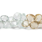 8-11mm Aquamarine and Golden Beryl Beads Heart Briolette 8 inch 43 pieces - Beadsofcambay.com