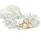 8-11mm Aquamarine and Golden Beryl Beads Heart Briolette 8 inch 43 pieces - Beadsofcambay.com