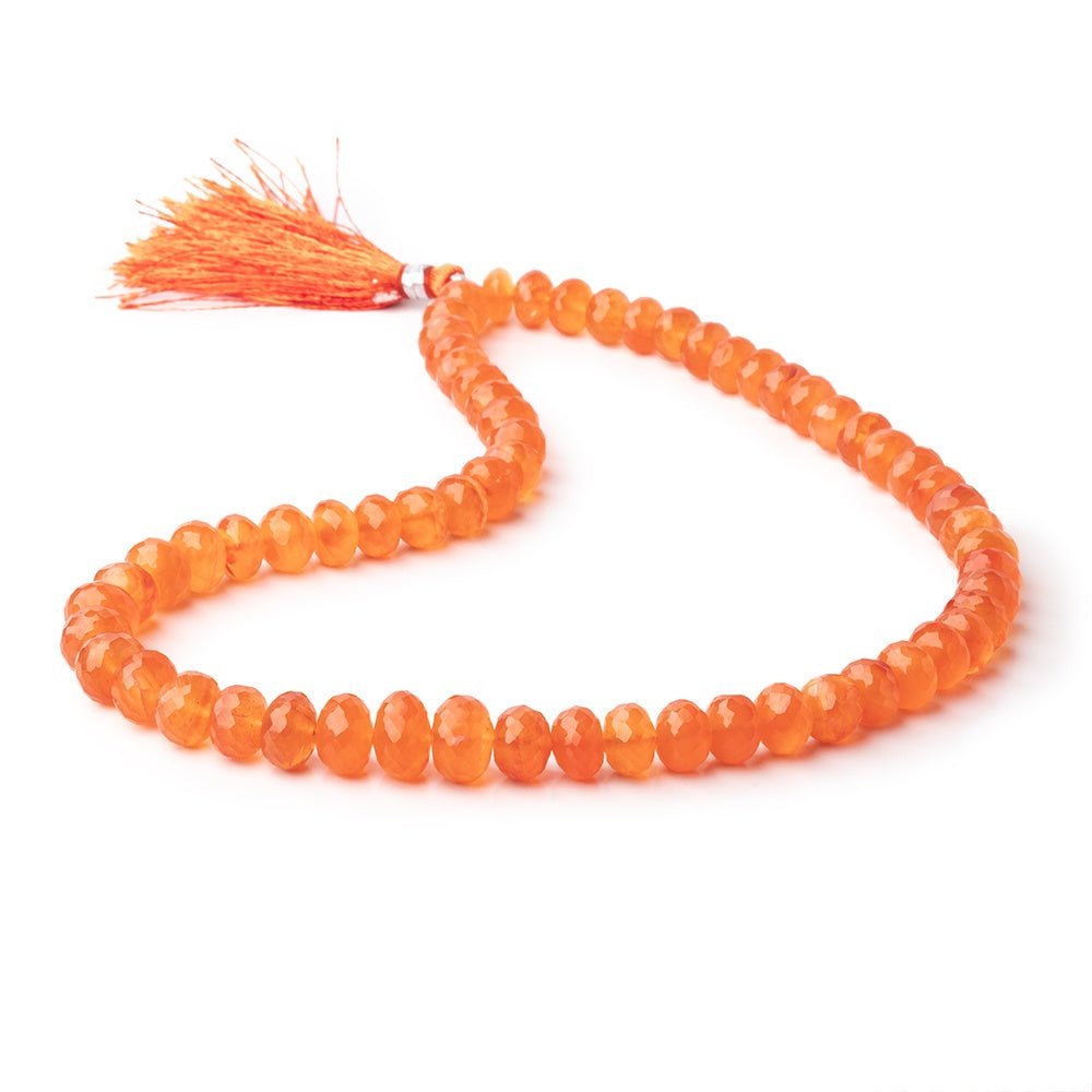 8-11mm Carnelian Faceted Rondelle Beads 16 inch 57 pieces - Beadsofcambay.com