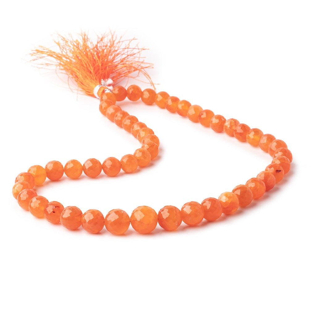 8-11mm Carnelian Faceted Round Beads 16 inch 48 pieces - Beadsofcambay.com