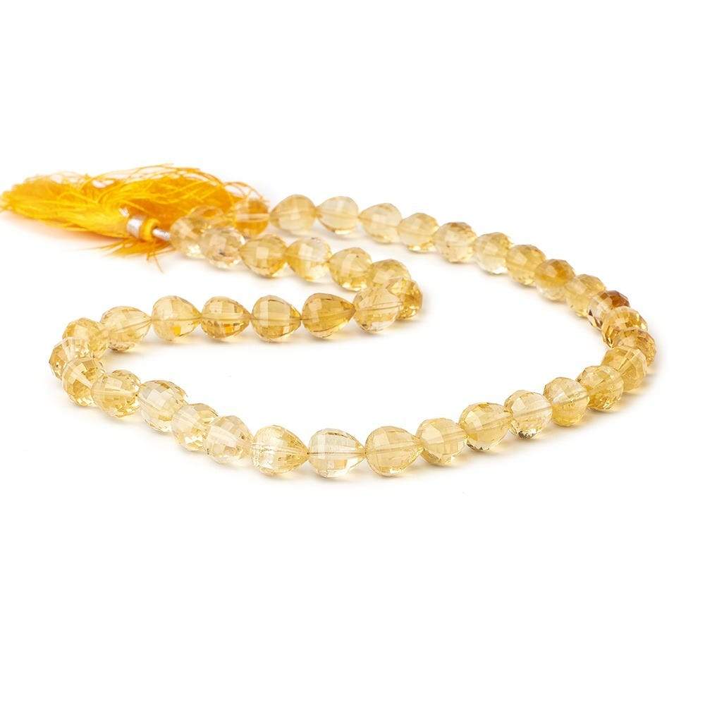 8-11mm Citrine Checkerboard Faceted Straight Drilled Tear Drop Beads 16 inch 42 pieces - Beadsofcambay.com
