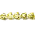 8-11mm Lemon Quartz Straight Drill Trillion Beads 16 inch 42 pieces