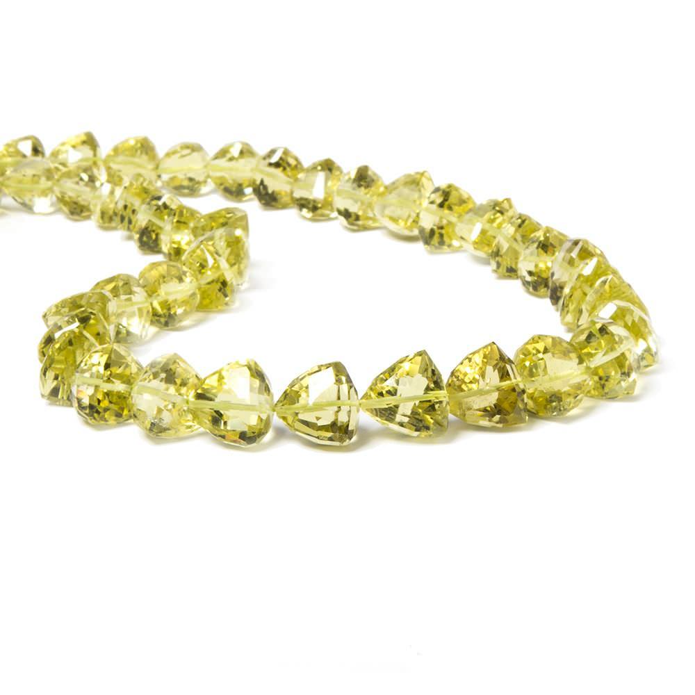 8-11mm Lemon Quartz Straight Drill Trillion Beads 16 inch 42 pieces - Beadsofcambay.com