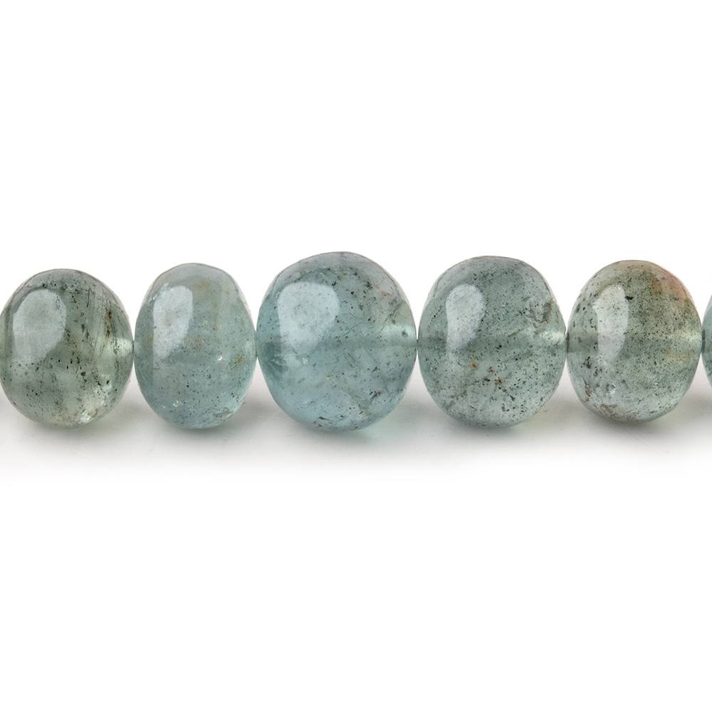 8-11mm Moss Aquamarine Plain Rondelle Beads 16 inch 56 pieces - Beadsofcambay.com