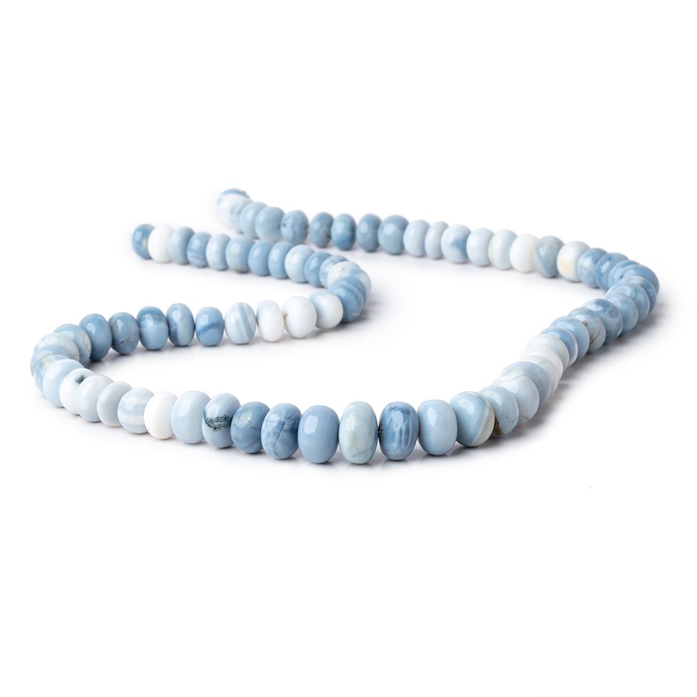 8-11mm Owyhee Blue Opal Plain Rondelle Beads 17.5 inch 72 pieces - Beadsofcambay.com