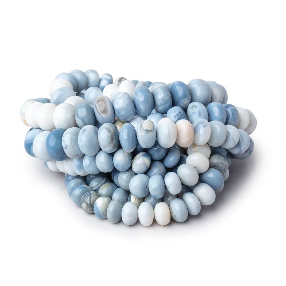 8-11mm Owyhee Blue Opal Plain Rondelle Beads 17.5 inch 72 pieces - Beadsofcambay.com