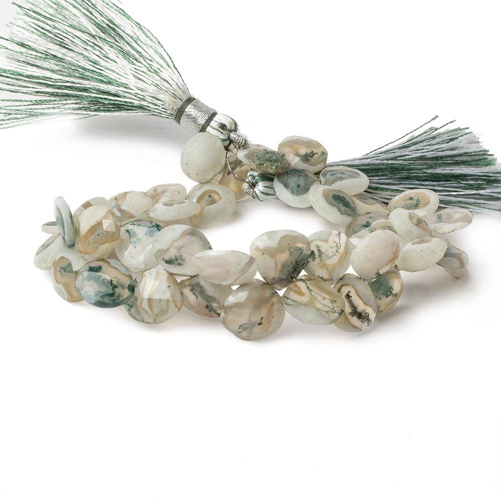 8-11mm Peacock Solar Quartz Faceted Heart Beads 7 inch 42 pieces - Beadsofcambay.com