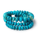 8-11mm Peruvian Blue Opalina Plain Rondelles 20 inch 97 Beads AA - Beadsofcambay.com