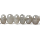 8-11mm Platinum Grey Moonstone faceted rondelles 15 inch 70 beads - Beadsofcambay.com