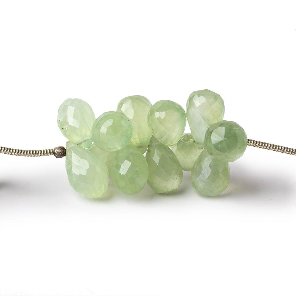 8-11mm Prehnite Beads Tear Drop Briolette 8 inch 48 pieces - Beadsofcambay.com