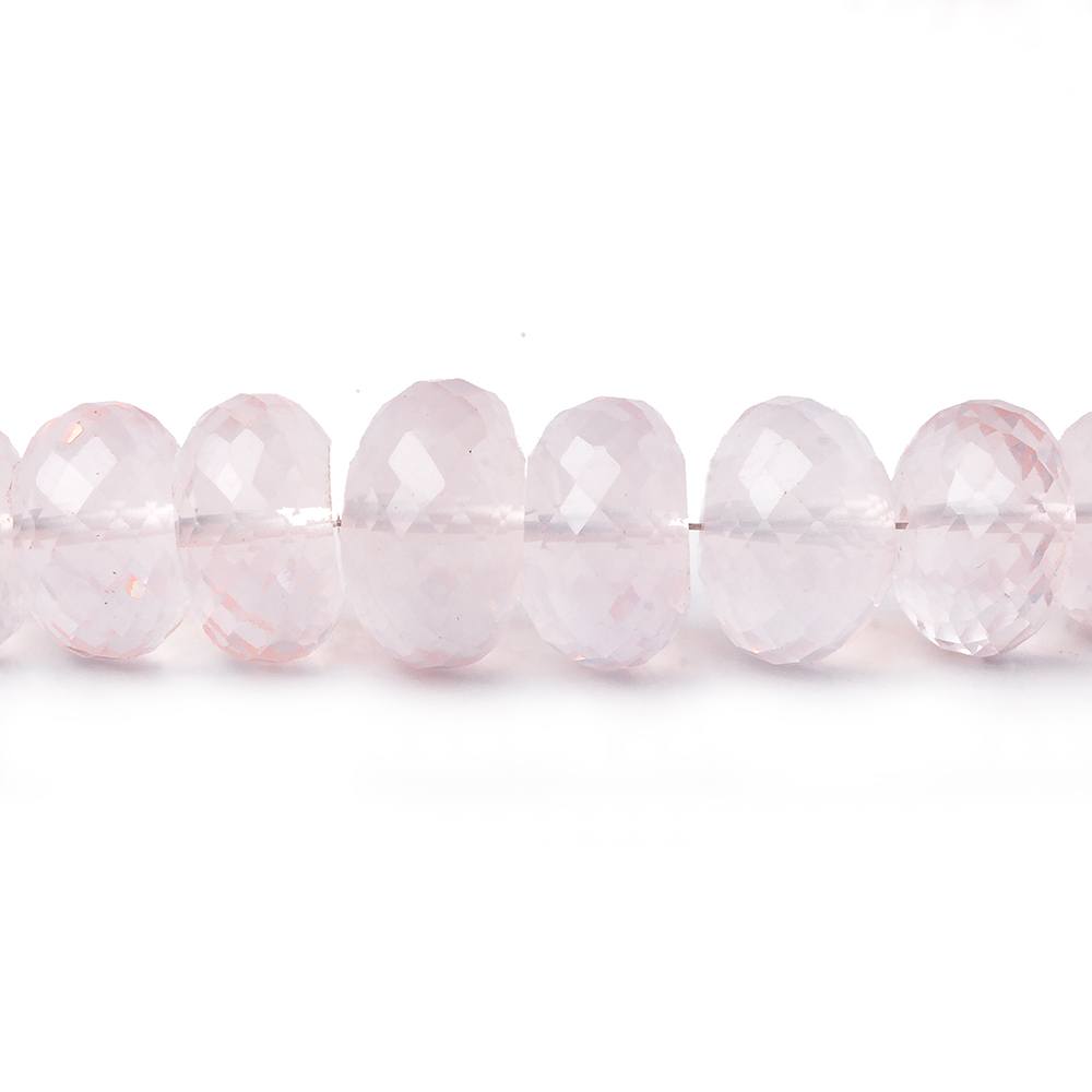 8-11mm Rose Quartz faceted rondelle beads 16 inch 60 pieces AA - Beadsofcambay.com