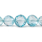 8-11mm Sky Blue Topaz Faceted Coin Beads 16 inch 45 pieces AAA - Beadsofcambay.com