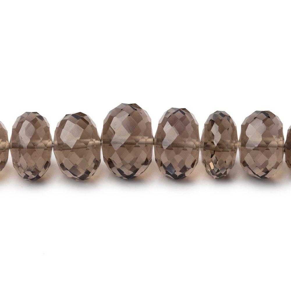 8-11mm Smoky Quartz Faceted Rondelle Beads 16 inch 68 pieces - Beadsofcambay.com