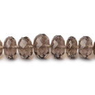 8-11mm Smoky Quartz Faceted Rondelle Beads 16 inch 68 pieces - Beadsofcambay.com