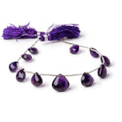 8-12.5mm Amethyst Faceted Heart Beads 7.25 inch 11 pieces AA - Beadsofcambay.com