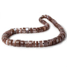 8-12.5mm Chocolate Brown Moonstone plain heshi beads 14 inch 50 pieces - Beadsofcambay.com