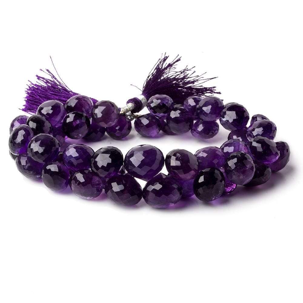 8-12mm Amethyst faceted candy kiss beads 8 inch 46 beads - Beadsofcambay.com