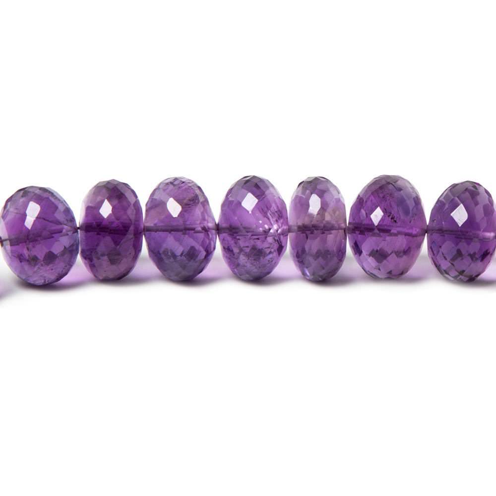 8-12mm Amethyst Faceted Rondelle Beads 16 inch 58 pieces - Beadsofcambay.com