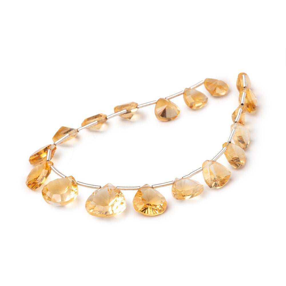 8-12mm Citrine Concave Faceted Hearts & Triangles 8 inch 18 Beads AAA - Beadsofcambay.com