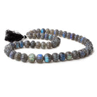 8-12mm Labradorite hand carved Melon rondelles 15 inch 50 beads AAA - Beadsofcambay.com