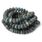 8-12mm Labradorite Hand Carved Melon Rondelles 17 inch 63 Beads AA - Beadsofcambay.com