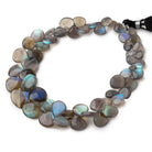 8-12mm Labradorite Plain Heart Beads 9 inch 56 pieces - Beadsofcambay.com