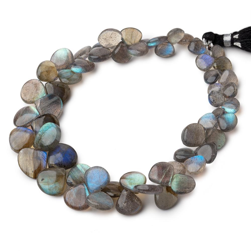 8-12mm Labradorite Plain Heart Beads 9 inch 56 pieces - Beadsofcambay.com