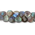 8-12mm Labradorite Plain Heart Beads 9 inch 56 pieces - Beadsofcambay.com