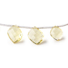 8-12mm Lemon Quartz Faceted Fancy Shape Beads 6.5 inch 12 pieces - Beadsofcambay.com