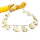8-12mm Lemon Quartz Faceted Fancy Shape Beads 6.5 inch 12 pieces - Beadsofcambay.com