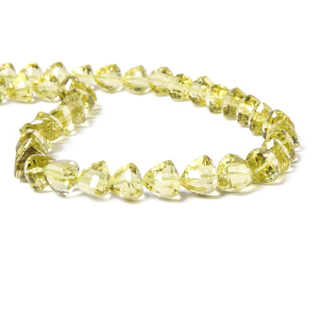 8-12mm Lemon Quartz Straight Drill Trillion Beads 16 inch 42 pieces - Beadsofcambay.com