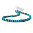 8-12mm Peruvian Blue Opalina Plain Rondelles 20 inch 90 Beads AA - Beadsofcambay.com