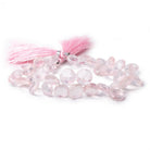 8-12mm Rose Quartz Top Drilled Faceted Coins 8 inch 42 Beads - Beadsofcambay.com