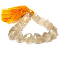 8-12mm Rutilated Quartz Faceted Trillion 8 inch 21 pieces - Beadsofcambay.com