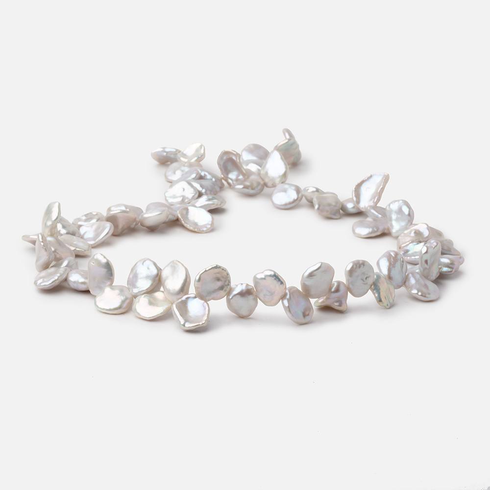 8-12mm Silver Top Drill Keshi Freshwater Pearls 16 inch 56 Beads - Beadsofcambay.com