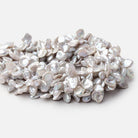 8-12mm Silver Top Drill Keshi Freshwater Pearls 16 inch 56 Beads - Beadsofcambay.com