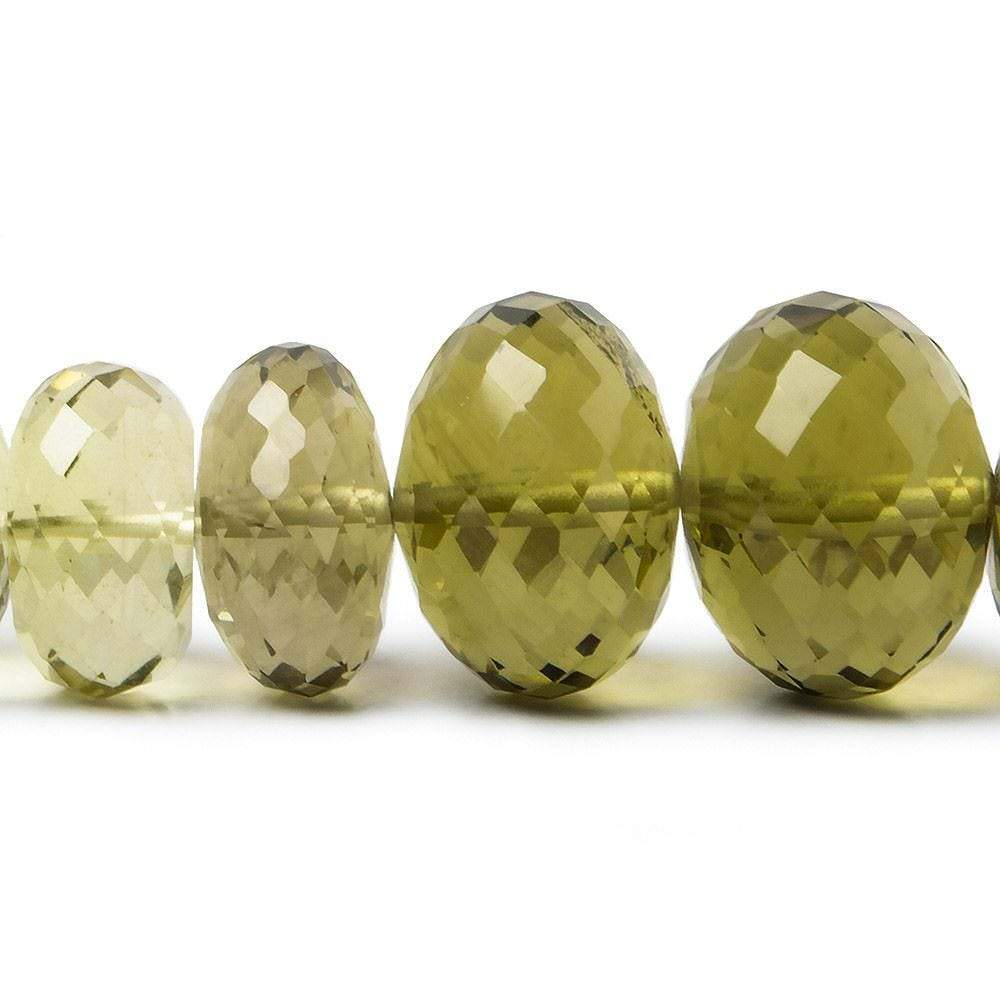 8-13.5mm BiColor Quartz Faceted Rondelle 16 inch 67 pieces - Beadsofcambay.com