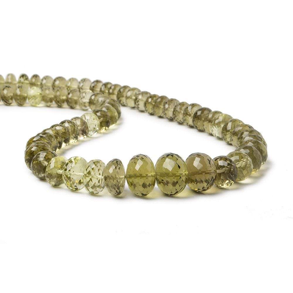 8-13.5mm BiColor Quartz Faceted Rondelle 16 inch 67 pieces - Beadsofcambay.com
