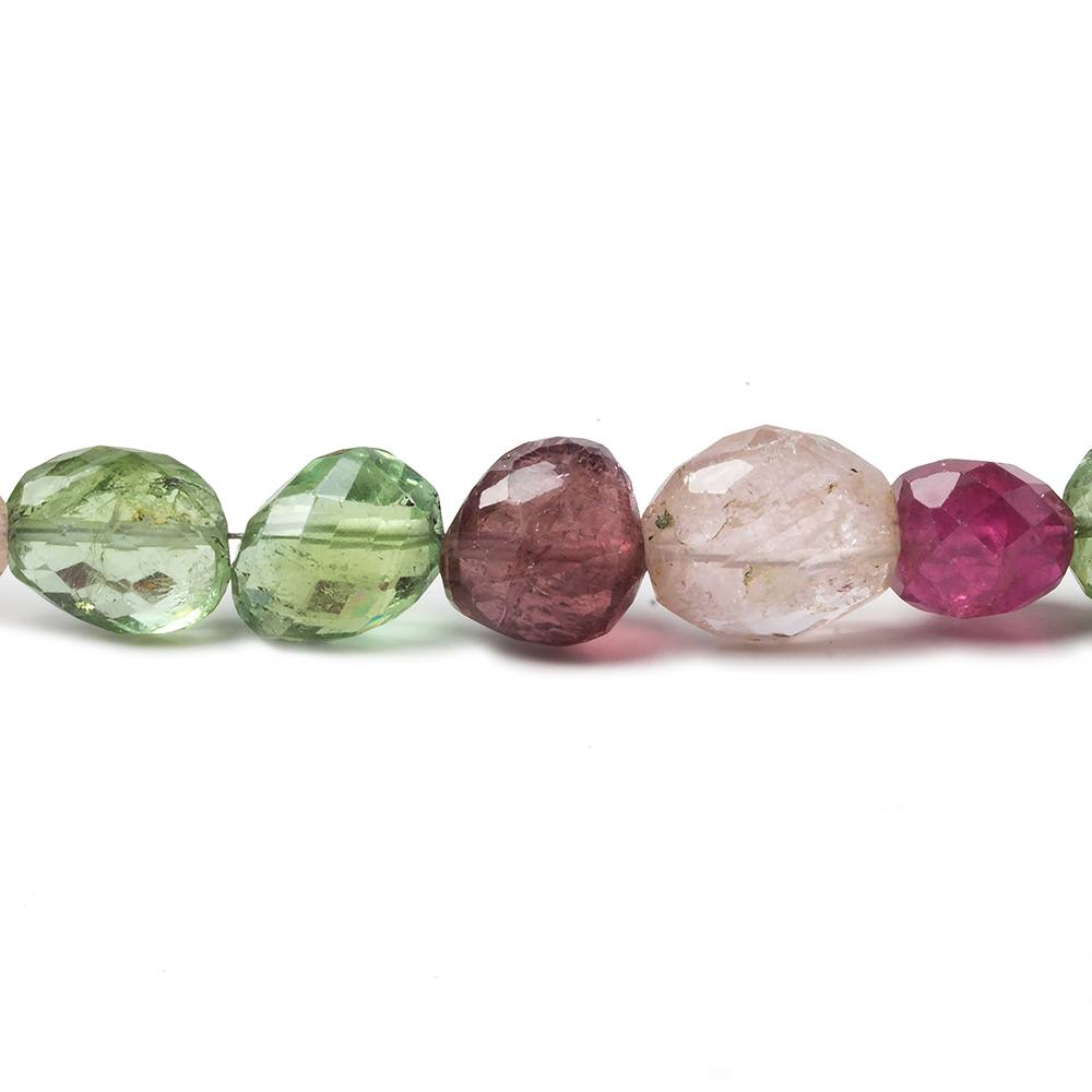 8-13mm Afghani Tourmaline Faceted Nugget Beads 15 inch 37 pieces - Beadsofcambay.com
