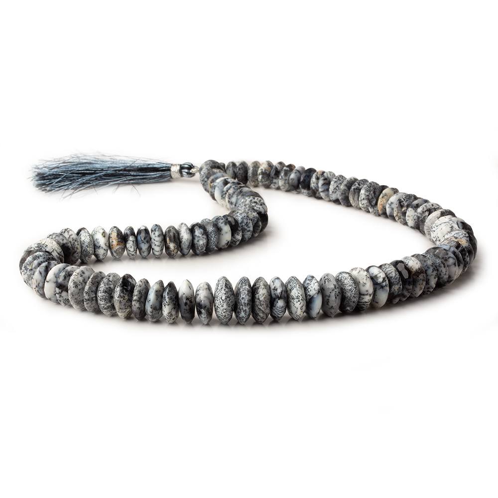 8-13mm Dendritic Opal German Faceted Rondelles 16 inch 95 beads - Beadsofcambay.com