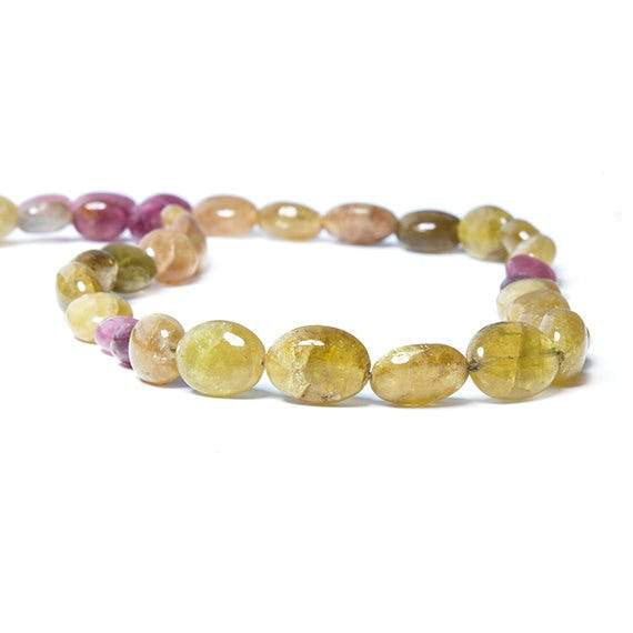 8-13mm Multi Color Tourmaline Plain Oval - Beadsofcambay.com