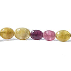 8-13mm Multi Color Tourmaline Plain Oval - Beadsofcambay.com
