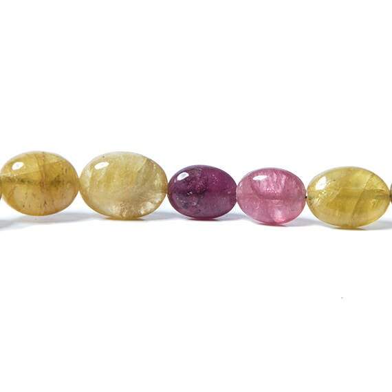 8-13mm Multi Color Tourmaline Plain Oval - Beadsofcambay.com